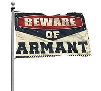 Drapeaux pour gars « Beware of Armant » - Rétro - Décoration de chambre - Bar (120 x 180 cm)