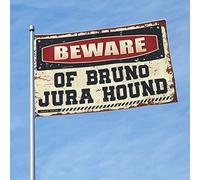 Drapeaux pour gars « Beware of Bruno Jura » - Drapeau rétro pour décoration de chambre - 30 x 45 cm