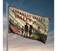 Drapeaux pour gars de l'Arkansas Valley Family Fun Day At The Ferris Wheel - Accessoires de bar d'extérieur - Décoration de salle de jeux (60 x 90 cm)