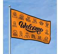 Drapeaux pour gars Halloween Personnages Drapeau de bienvenue Rétro Décoration de chambre Man Cave Bar (152 x 244 cm)