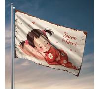 Drapeaux pour gars Sweet Dreams : drapeau japonais traditionnel de sérénité nocturne pour enfant, décoration de bière pour chambre d'adolescente (152 x 244 cm)