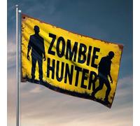 Drapeaux pour Guys Zombie Hunter : The Ultimate Guide Drapeau Automne Signes pour Porche Avant Drapeaux pour Man Cave (30 x 45 cm)