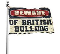 Drapeaux pour homme avec inscription « Beware of British Bulldog » pour décoration de cour (30 x 45 cm)