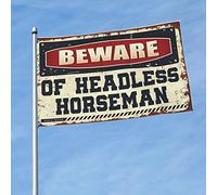 Drapeaux pour homme « Beware of Headless Horseman » - Accessoires de salle de jeu - Drapeaux de chambre à coucher (120 x 180 cm)
