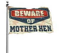 Drapeaux pour homme « Beware of Mother Hen » - Décorations de terrasse pour piscine extérieure (60 x 90 cm)