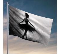 Drapeaux pour homme Cave A Graceful Ballerina In Motion Captured in Black And White Flag Cave Man Bar Tiki Bar pour extérieur Patio (152 x 244 cm)
