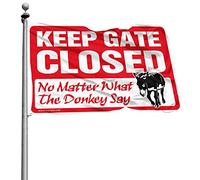 Drapeaux pour homme Cave Keep Gate Closed No Matter What The Donkey Say Drapeau d'hiver Maison Drapeau Accessoires de bureau pour homme (120 x 180 cm)