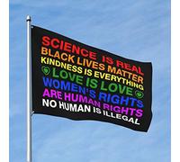 Drapeaux pour homme Cave Science Is Real Black Lives Matter Blm Love Drapeau arc-en-ciel Accessoires de bureau pour homme (60 x 90 cm)