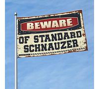 Drapeaux pour homme caverne méfiez-vous du drapeau schnauzer standard pour décoration de cabe d'hiver (30 x 45 cm)