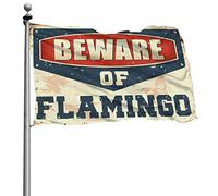 Drapeaux pour homme grotte « Beware of Flamingo » Drapeau d'hiver pour maison Accessoires de bureau pour homme (120 x 180 cm)