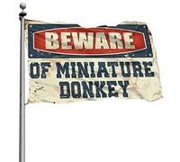 Drapeaux pour homme Méfiez-vous des ânes miniatures - Accessoires de salle de jeu - Drapeaux de chambre à coucher (120 x 180 cm)