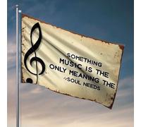 Drapeaux pour homme Something Music Is The Only Meaning The Soul Needs. Drapeau de décoration musicale (60 x 90 cm)