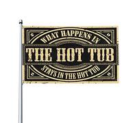 Drapeaux pour homme « What Happens In The Hot Tub Stays In The Hot Tub » - Accessoires de salle de jeu - Drapeaux de chambre à coucher (120 x 180 cm)