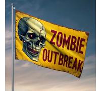 Drapeaux pour homme Zombie Apocalypse : The Final Warning Flag Fall House Flag Patio Decorations Outdoor (152 x 244 cm)