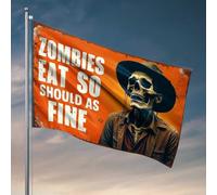 Drapeaux pour homme Zombies Eat So Should As Fine Drapeau Automne Maison Drapeau Décorations de terrasse Extérieur (120 x 180 cm)