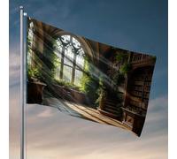 Drapeaux pour hommes Enchanted Library : un drapeau gothique de retraite pour chambre de dortoir (120 x 180 cm)