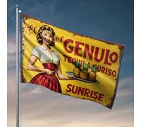 Drapeaux pour hommes vintage ananas tequila publicité avec femme tenant une plaque drapeau extérieur accessoires de bar décoration de salle de jeux (120 x 180 cm)