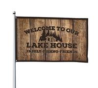 Drapeaux pour hommes « Welcome To Our Lake House » Drapeaux décoratifs pour la maison Drapeaux d'hiver de jardin (60 x 90 cm)