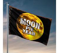Drapeaux pour les garçons Célébrez l'année de la tarte de la lune avec nous! Drapeau mignon pour décoration de chambre d'adolescente (152 x 244 cm)