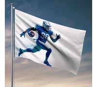 Drapeaux pour les garçons joueurs de football en action avec ballon. Drapeau Man Cave Drapeaux pour votre chambre (30 x 45 cm)