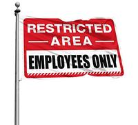 Drapeaux pour les gars avec inscription « Employees Only » - Décoration de chambre rétro - 60 x 90 cm