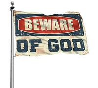 Drapeaux pour votre chambre Beware of God Drapeau Musique Décor Bar Décor pour la maison (30 x 45 cm)