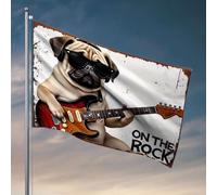 Drapeaux pour votre chambre Carlin jouant de la guitare : drapeau « On The Rock » pour décoration de chambre de garçon, dortoir, drapeaux pour filles (60 x 90 cm)