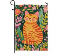 Drapeaux Présentoir De Fleurs Pour Chat À Moustaches Orange 30X45Cm Drapeau Décoratif Avec Œillets Bannière Pour Intérieure Ferme Clubs