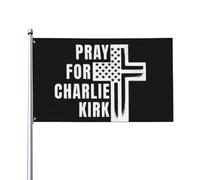Drapeaux Priez pour Charlie Kirk 3x5 Drapeau extérieur populaire Art mural pour salle de classe 3x5 pieds