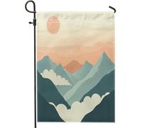 Drapeaux rétro du milieu du siècle pour jardin de montagne 30,5 x 45,7 cm double face pour décoration extérieure, esthétique amusante et amusante, drapeau de maison, drapeau vintage des années 70 pour