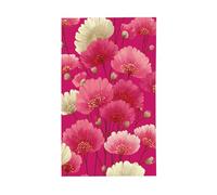 Drapeaux rétro roses et blancs avec œillets pour décoration d'intérieur ou d'extérieur - 91 x 152 cm