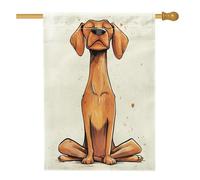 Drapeaux rigolos Rhodesian Ridgeback pour maison de chien, 71,1 x 101,6 cm, double face pour l'extérieur, yoga, sport, chiot, drapeau vertical standard, drapeau imprimé mignon et amusant pour animal