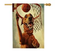 Drapeaux rigolos Rhodesian Ridgeback pour maison de chien 71 x 101,6 cm double face pour extérieur, basket-ball, sport, chiot en toile verticale, drapeau imprimé mignon et amusant pour animal de