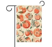 Drapeaux ronds de jardin pêche 30,5 x 45,7 cm double face drapeau extérieur drapeau d'été drapeau floral bienvenue drapeaux de jardin saisonniers décorations de vacances