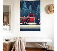 Drapeaux rouges de 61 cm x 0,9 m, bannière de camion et arbre de Noël, décoration lourde 200D, drapeau de bienvenue avec œillets en laiton, drapeau de jardin pour toutes les saisons