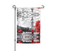 Drapeaux rouges de Londres Street Pavilion avec motifs, drapeaux de terrasse verticaux, adaptés pour balcon, jardin et porche.