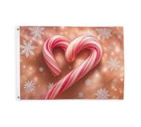 Drapeaux rouges en sucre d'orge pour extérieur, Noël, cœur, flocon de neige, drapeaux rouges de Noël avec bannière en corde, décoration d'extérieur résistante à la décoloration pour porche, balcon