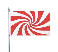 Drapeaux rouges et blancs à motif de canne à sucre d'orge, 91 x 152 cm, bannière de vœux avec œillets, décoration d'intérieur ou d'extérieur