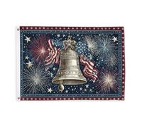 Drapeaux rouges pour extérieur, feux d'artifice vintage patriotiques étoiles, jour de l'indépendance, drapeaux rouges avec bannière en corde, décoration d'extérieur résistante à la décoloration pour