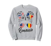 Drapeaux Roumanie USA Femme Américaine Chignon Décoiffé Sweatshirt