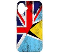 Drapeaux Royaume-Uni et Sainte-Lucie - Sainte-Lucie Britannique Coque pour iPhone 16 Plus