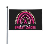 Drapeaux Ruban Rainbow Bohème Pour La Sensibilisation Au Cancer Du Sein Double Face Drapeau Œillets En Laiton Dans Garden Flag Pour Bar Saisonnière L'Extérieur 3X5Ft