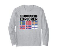Drapeaux scandinaves Explorer Suède Norvège Islande Manche Longue