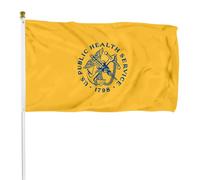 Drapeaux Service De Santé Publique Des États-Unis (Usphs) Bannières Double Face Avec Œillets Drapeaux De Maison Pour Dortoirs Chambres Porte 90X150Cm