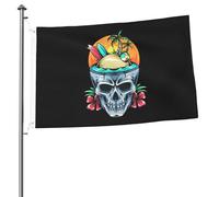 Drapeaux Skull and Bones et l'île pour l'extérieur 2x3 pieds double face robuste bannière drapeau pour la maison cour festival extérieur jardin décoration drapeau de bienvenue