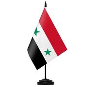 Drapeaux syriens Décoration de table pour la maison ou l'école ajoutant une touche de fierté nationale Petits drapeaux de bureau Syrie Décoration de drapeau de table Syrie
