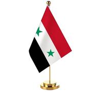 Drapeaux syriens Décoration de table pour la maison ou l'école ajoutant une touche de fierté nationale Petits drapeaux de bureau Syrie Décoration de drapeau de table Syrie