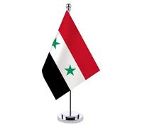 Drapeaux syriens Décoration de table pour la maison ou l'école ajoutant une touche de fierté nationale Petits drapeaux de bureau Syrie Décoration de drapeau de table Syrie