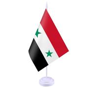 Drapeaux syriens Décoration de table pour la maison ou l'école ajoutant une touche de fierté nationale Petits drapeaux de bureau Syrie Décoration de drapeau de table Syrie