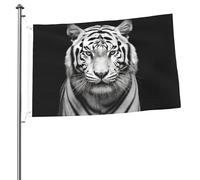Drapeaux tigre noir et blanc pour extérieur 61 x 91 cm, drapeau de jardin saisonnier double face avec œillets, drapeau d'extérieur pour décoration de maison, toile de fond pour photo